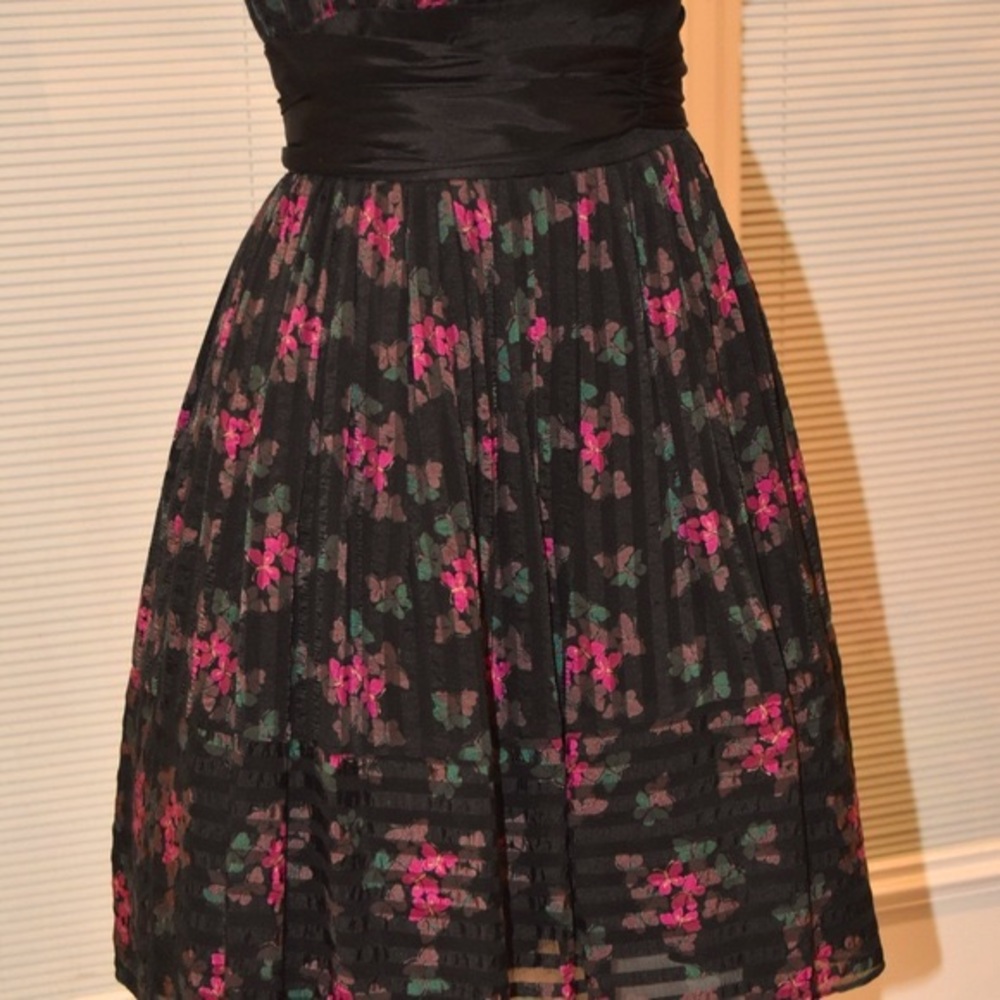 Vintage Betsey Johnson Dress -Silk w/ Pink Flowers